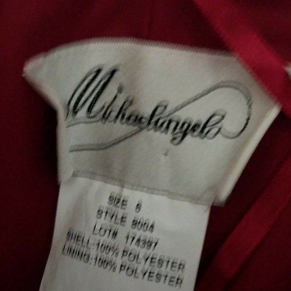 Michaelangelo Formal Dress ~ Long ~ Sz 6 ~ Red - Picture 5 of 8